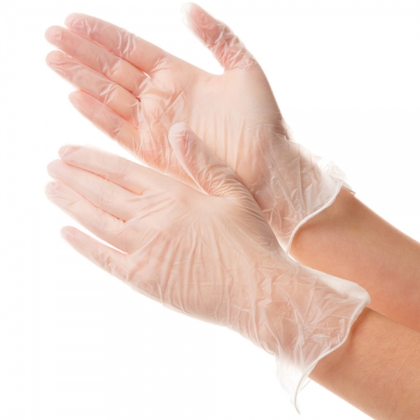 Прозрачные виниловые перчатки