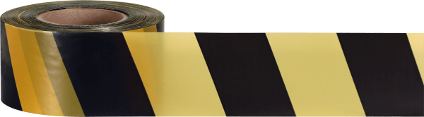 Лента оградительная 75 ш.(1х250) черная с желтым