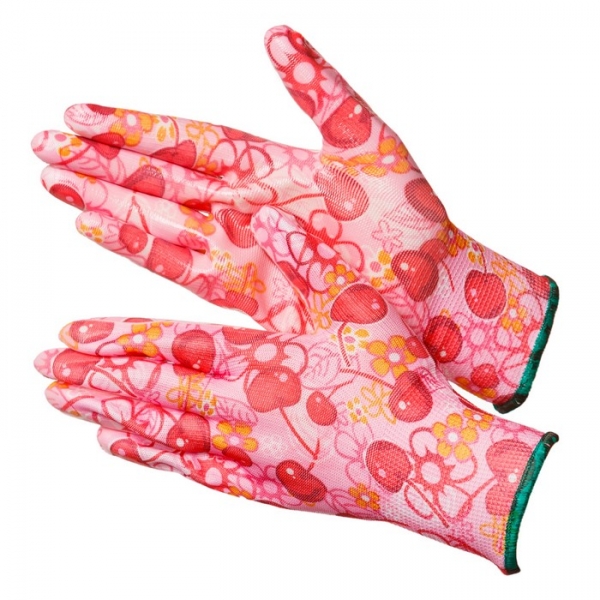 Садовые перчатки расцветки с нитрилом
