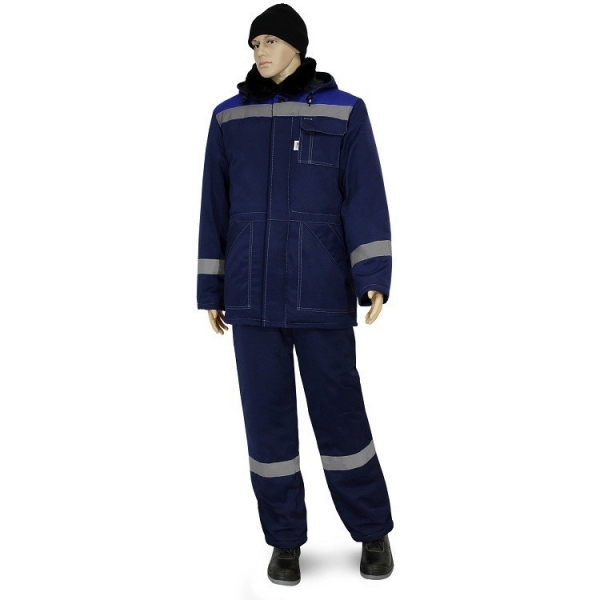 Костюм Легион-1 утепленный темно-синий с васильковым куртка и брюки